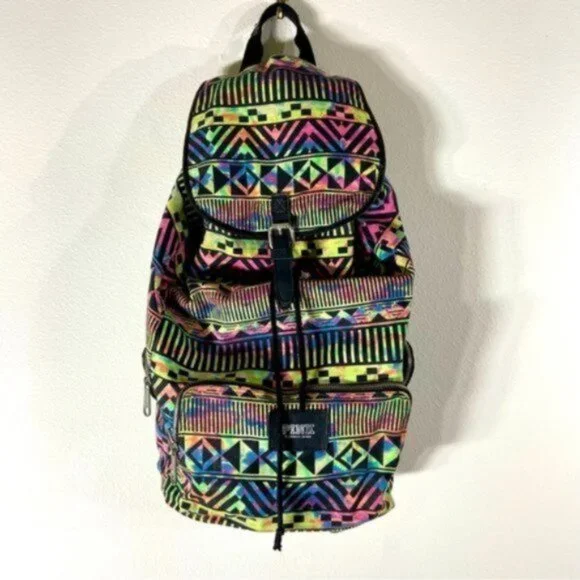 Vintage Pink Victoria’s Secret Rainbow Aztec Backpack Victoria main image 2